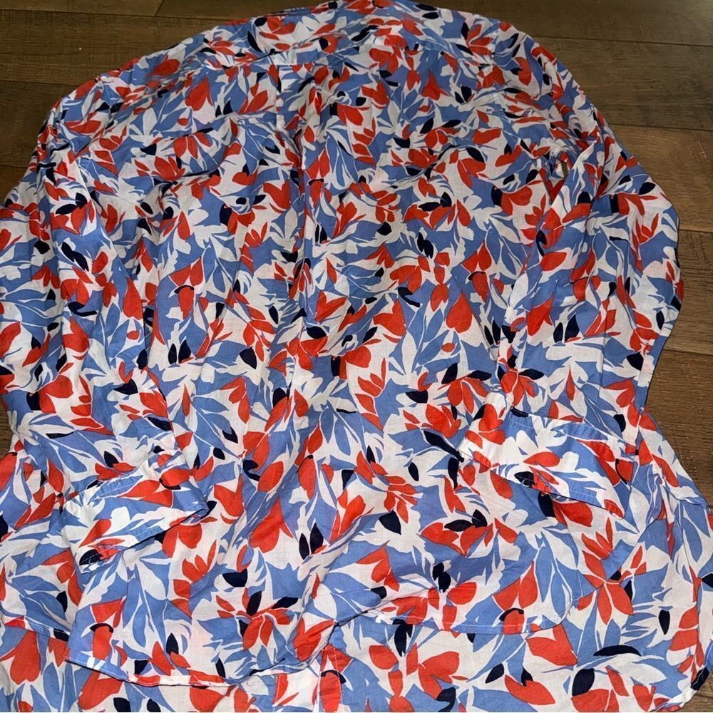 Ralph Lauren Red and Blue Floral Blouse